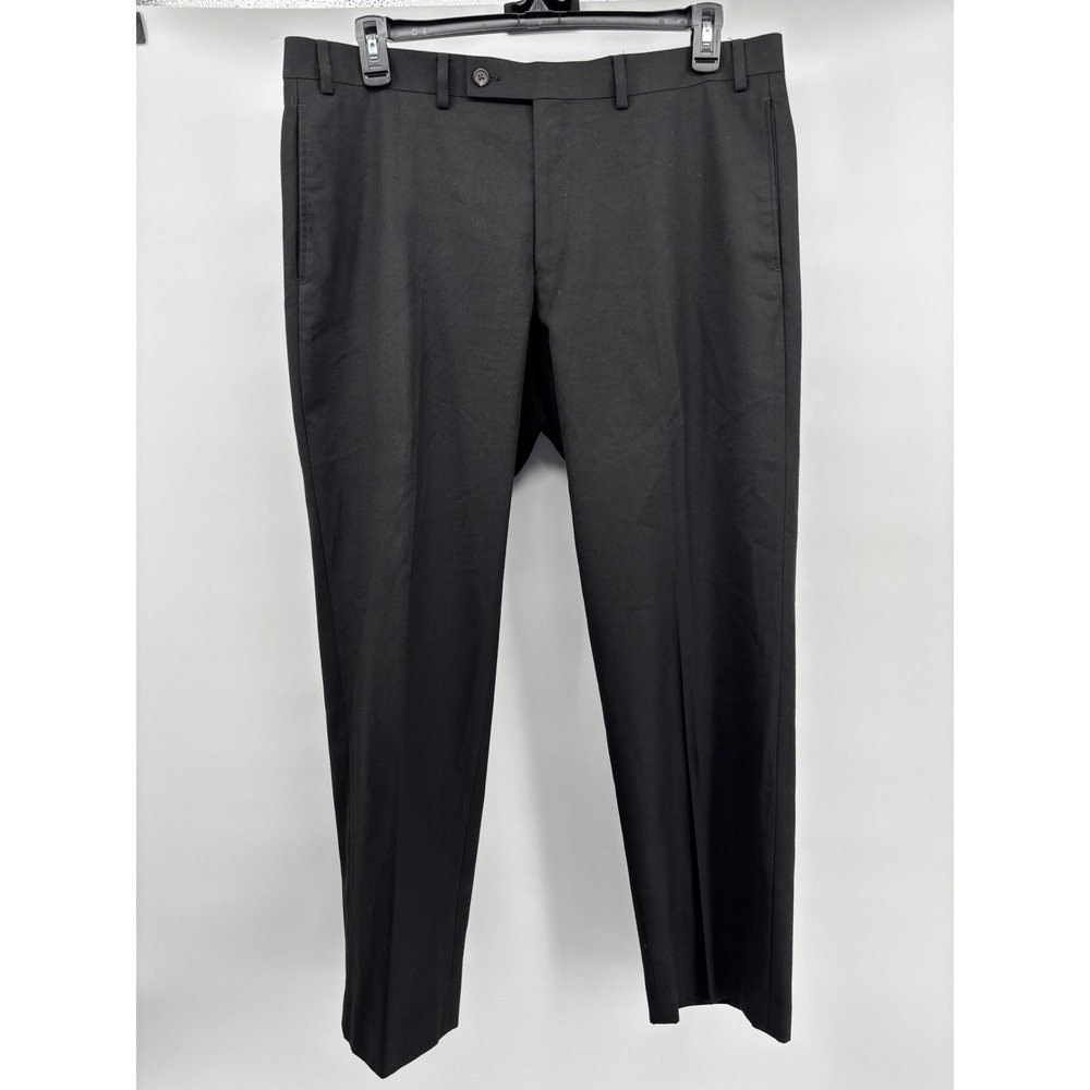 Lauren Ralph Lauren Mens Black Dress Pants Flat Front Trousers 38W x 30L